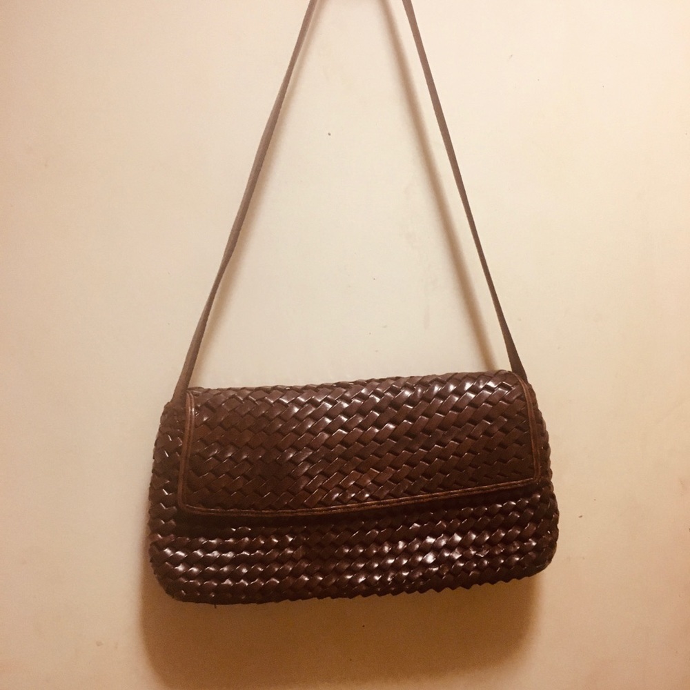 Brown braided hobo purse